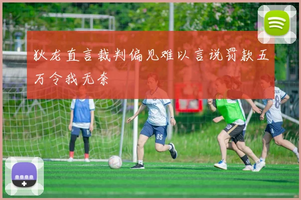 狄龙直言裁判偏见难以言说罚款五万令我无奈